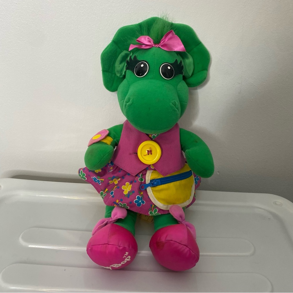 BABY BOP Talk N Dress Teach Me 17" Plush Doll Vtg 1993 Barney Dinosaur Playskool